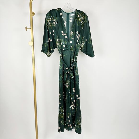 NWT Reformation Hedi Silk Dress Size 8 in Floral Green - Picture 2 of 8